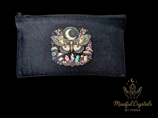 Moth and crystal design pencil case