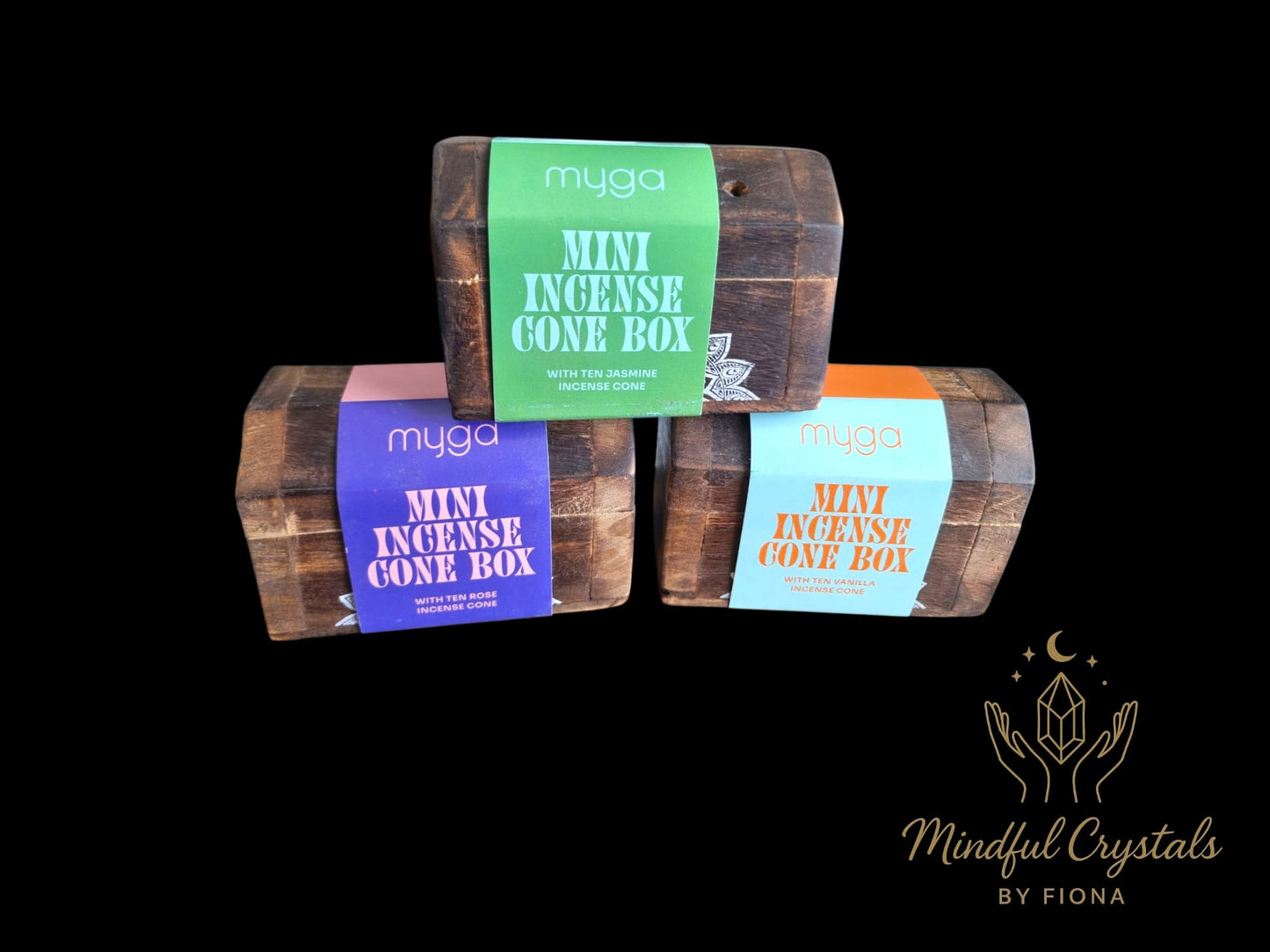 Wooden Box of 10 Incense Cones