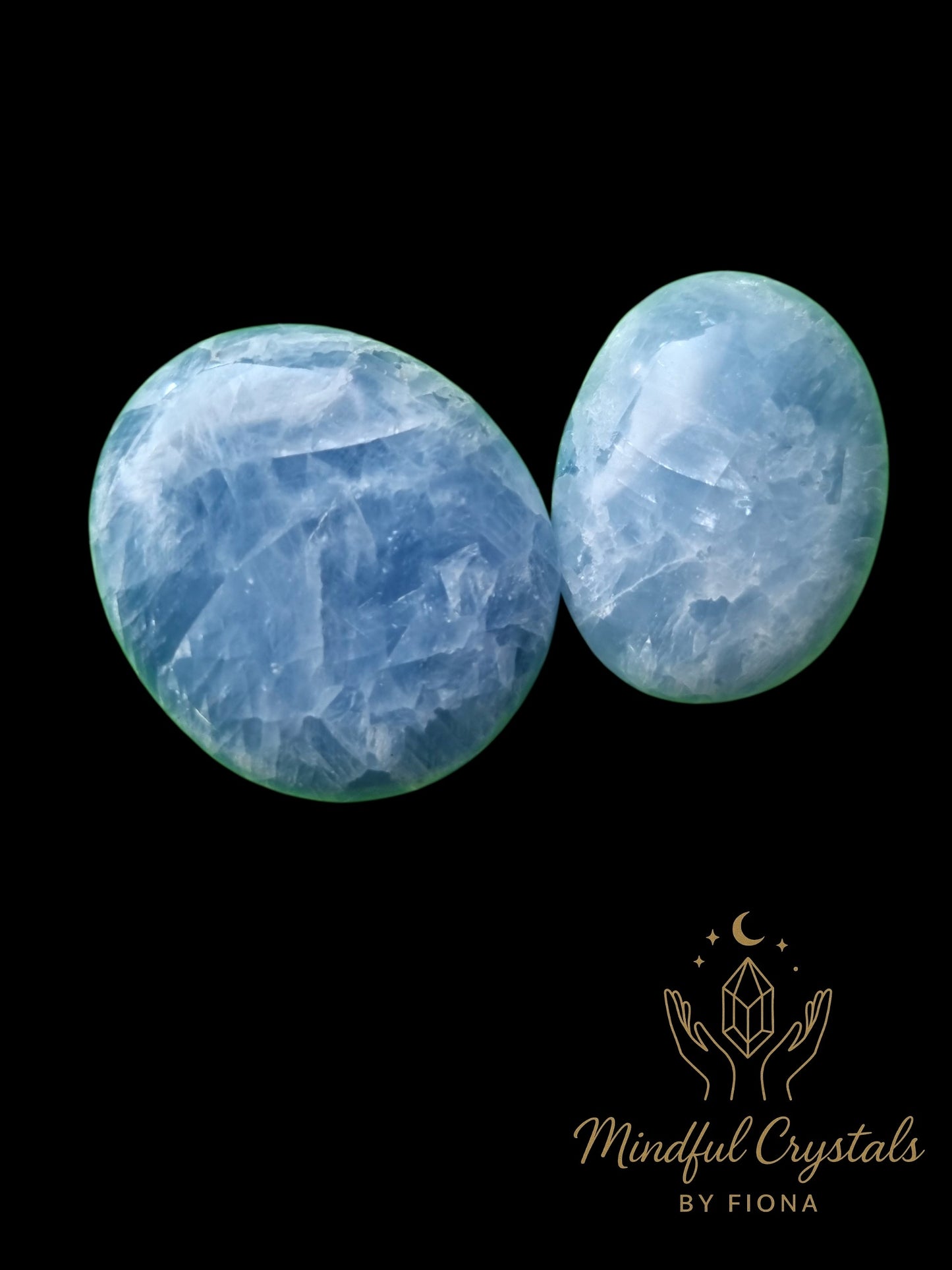 Blue Calcite Palm Stone