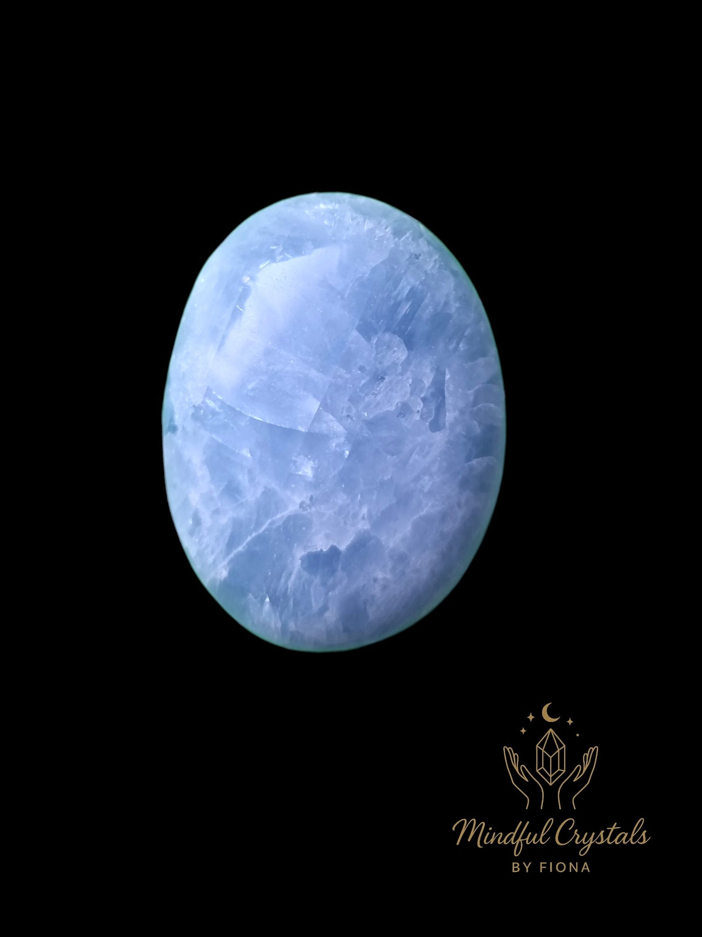 Blue Calcite Palm Stone