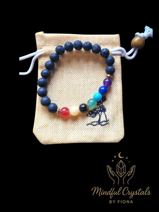 Chakra Lava Beaded Bracelet