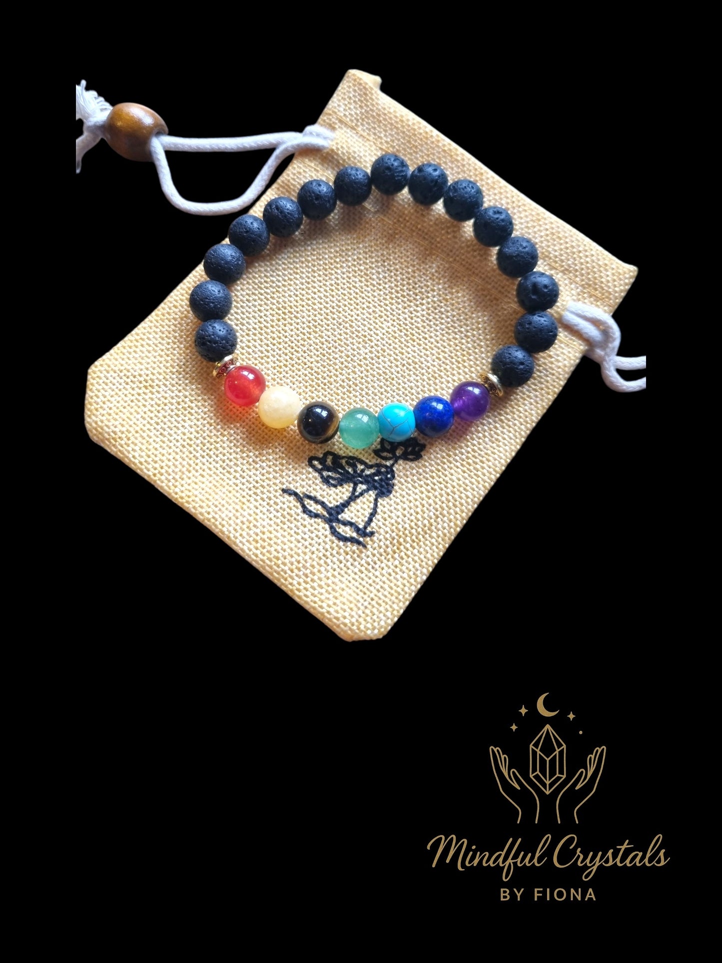 Chakra Lava Beaded Bracelet