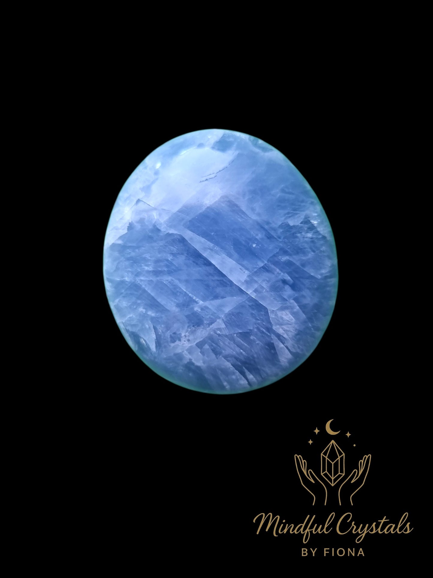 Blue Calcite Palm Stone